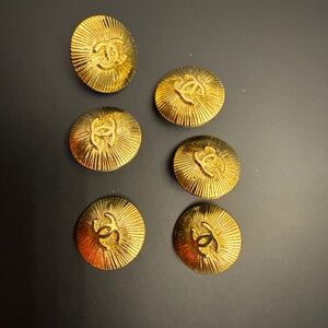 Set of 6 Vintage Chanel buttons Golden